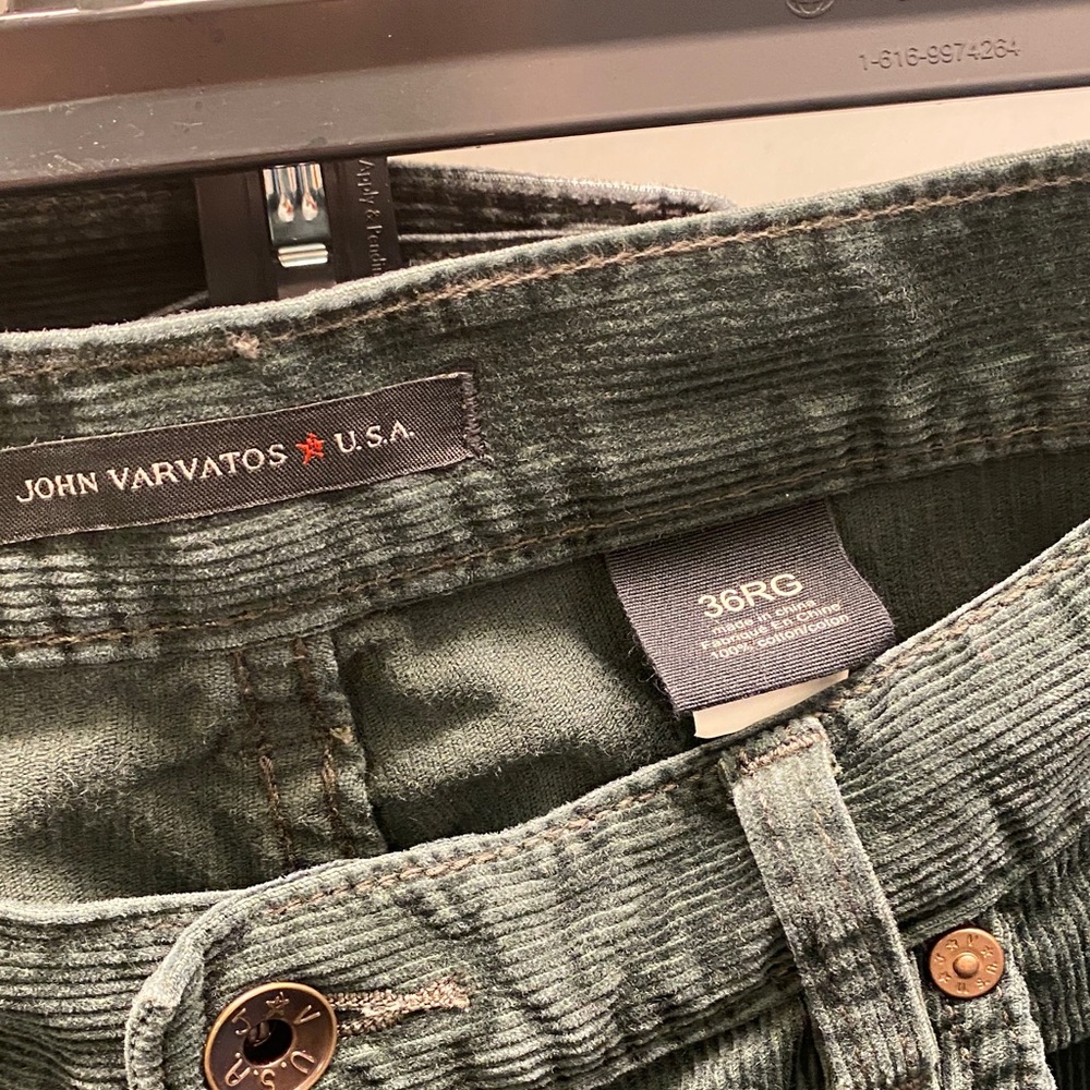 John Varvatos Dark Charcoal and Navy - 36RG - Relaxed Jeans- light corduroy - Picture 6 of 6